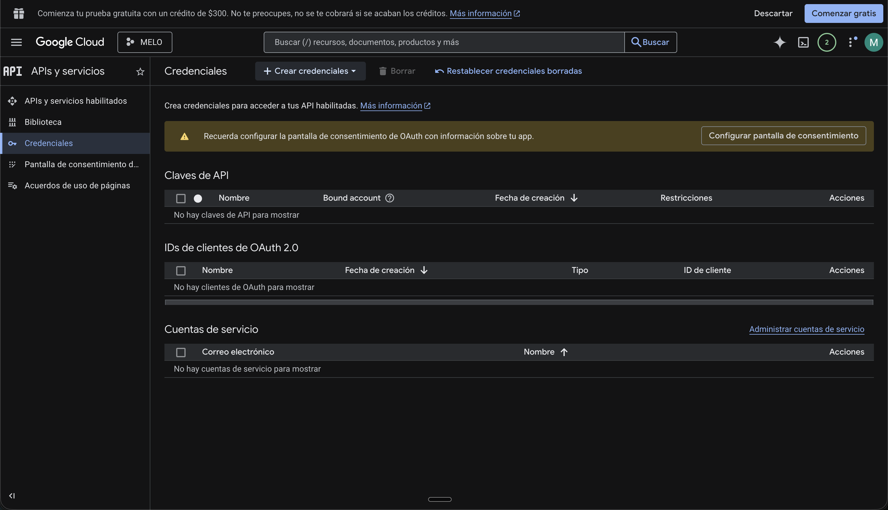 Configurar consentimiento